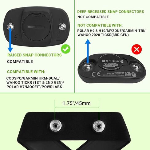 Heart Rate Monitor Replacement Chest Strap for Polar H10 H9 H7 H1, Adjustable Waterproof Soft Straps Compatible with Wahoo Garmin Moofit Powr Labs XOSS Chest Belt in Kuwait