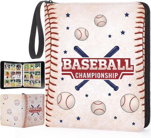 Pasimy 900 Pockets Baseball Card Binder for Trading Cards 9 Pockets with 50 Removable Sleeves 3 Ring Baseball Card Holder Binder with Zipper for Sport Collection Book Storage Album Organizer in Saudi Arabia