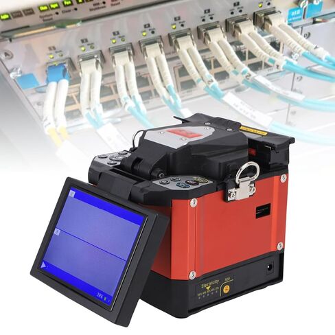 آلة الربط بالألياف البصرية من Eujgoov شاشة LCD أوتوماتيكية بالكامل مقاس 5.0 بوصة مع 17 وضعًا للربط لسكك حديد بث اتصالات FTTH (قابس الولايات المتحدة 100-240 فولت) in Kuwait