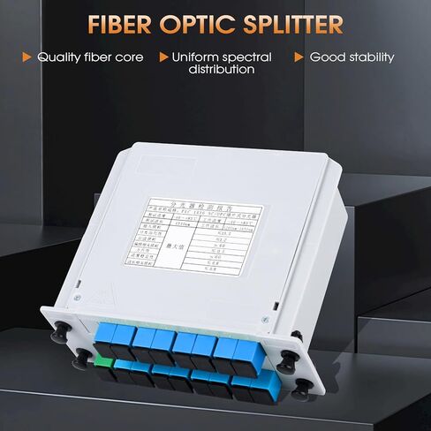 SC/UPC PLC Fiber Optic Splitter 1x16 Cassette Card Inserting, Optic Fiber Splitter for Home Wiring, LAN, Network Rooms, Fiber Distribution Box in Kuwait