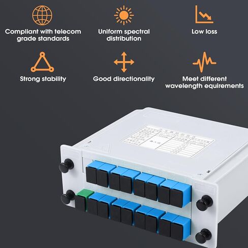 SC/UPC PLC Fiber Optic Splitter 1x16 Cassette Card Inserting, Optic Fiber Splitter for Home Wiring, LAN, Network Rooms, Fiber Distribution Box in Kuwait