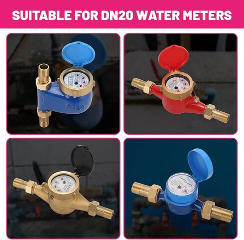Brass Water Meter Coupling, 3/4" NPT Male to 1" NPT Female, for DN20 Water Meter in Kuwait