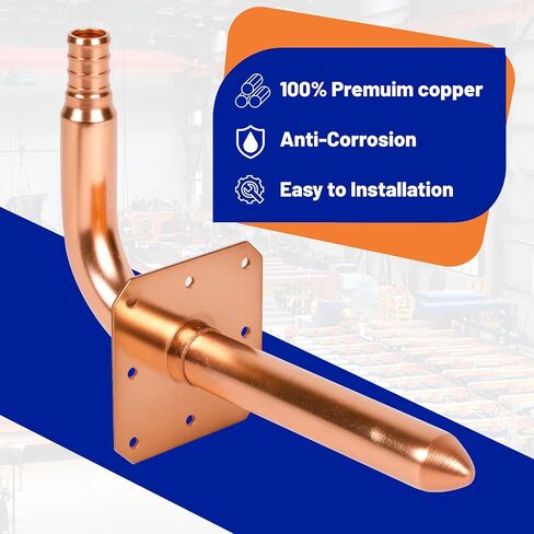 (Znkiok®10 Pack) تركيبات Pex مقاس 1/2 بوصة، كوع خارجي من النحاس مع شفة حائط 1/2 بوصة × 6 بوصة، لأنظمة السباكة Pex B وC، معتمد من UPC، NSF/ANSI 61. in Kuwait