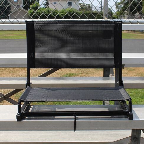 Gamechanger Lite Stadium Chair - Portable Folding Bleacher Seat with Breathable Mesh, Steel Frame, Carry Handle - 350lb Capacity - Lightweight Sports Seating in Kuwait