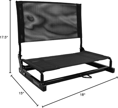 Gamechanger Lite Stadium Chair - Portable Folding Bleacher Seat with Breathable Mesh, Steel Frame, Carry Handle - 350lb Capacity - Lightweight Sports Seating in Kuwait