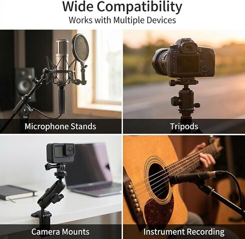 13-Pack Microphone Stand Adapter Set with Extension Tube, 3/8 to 5/8 and 1/4 Threaded Screw Mount, Black Aluminum Alloy for Mic Boom Arm, Tripod, Projector Stand and Lighting Equipment in Kuwait