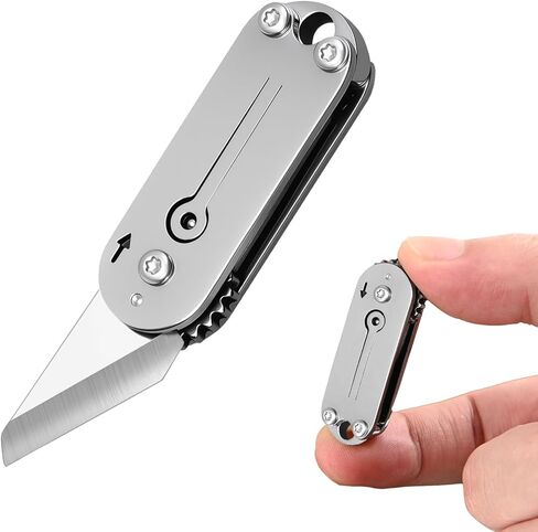 سكين جيب صغير من FUNBRO EDC للرجال، قاطع صندوق سكين صغير قابل للطي بتصميم فريد، سكين صغير صغير للحمل اليومي، هدية صغيرة للنساء والرجال (عبوة واحدة) in Kuwait