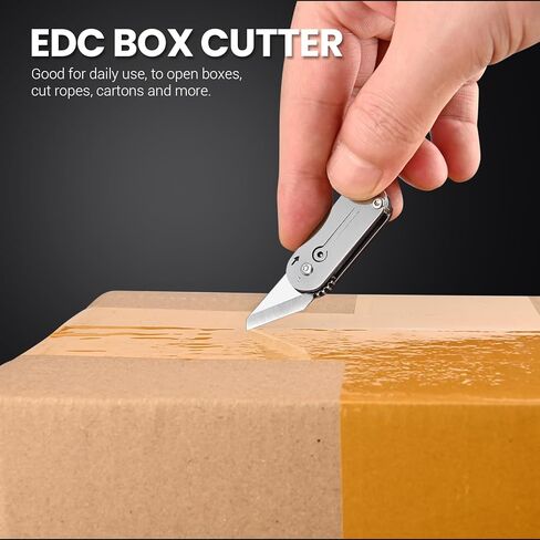 سكين جيب صغير من FUNBRO EDC للرجال، قاطع صندوق سكين صغير قابل للطي بتصميم فريد، سكين صغير صغير للحمل اليومي، هدية صغيرة للنساء والرجال (عبوة واحدة) in Kuwait