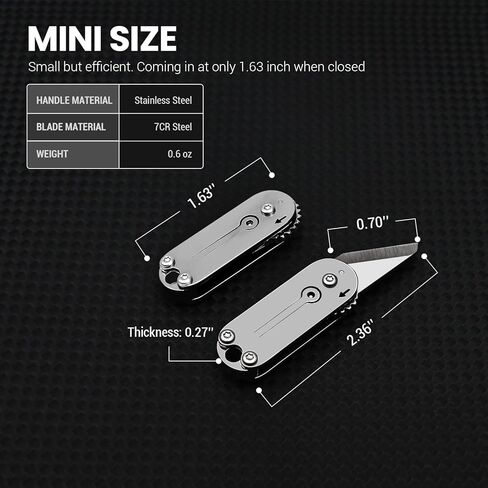 سكين جيب صغير من FUNBRO EDC للرجال، قاطع صندوق سكين صغير قابل للطي بتصميم فريد، سكين صغير صغير للحمل اليومي، هدية صغيرة للنساء والرجال (عبوة واحدة) in Kuwait