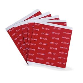 3M VHB - Extra Strong Double-Sided Adhesive Pads, Easy Mounting for Auto, Home and Office, Daily Use for All You Need to Fix, Water and High Temperature Resistant, (3.93in x 3.93in) 5 Pieces