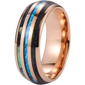 Mul Colors 8mm Classic Tungsten Carbide Ring OH-006 for Men Wedding Band Size 7-14 Embed Three Slots Arc