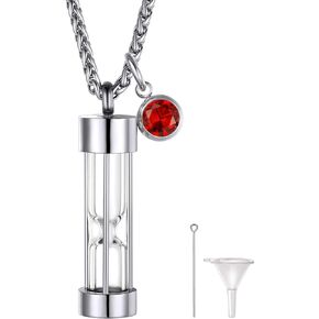 FindChic Personalized Urn Necklaces for Ashes Vertical Bar/Moon Cat/Sand Clock/Dog Claw Pendant Stainless Steel/18K Gold Plated/Black Waterproof Keepsake Cremation Jewelry with Funnel, with Gift Box