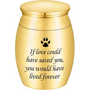 Small Cremation Urn for Pet Ashes 2 inches Mini Pet Paw Keepsake Urn Stainless Steel Memorial Keepsake Urns for Dogs Cats Ashes Holder-If Love Could Have Saved You (Black) in Kuwait