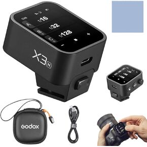 GODOX X3N 2.4G Wireless Flash Trigger Transmitter TTL Autoflash with Large OLED Touchscreen Multiple Flash Modes with USB Port 32 Channels 16 Groups Compatible with Nikon Cameras