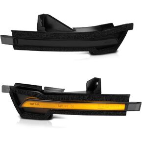 [إشارة انعطاف متتابعة] لـ 2015-2022 Ford Mustang S550 Dark Smoke Amber LED شرائط جانبية مرآة مؤشر الضوء الوامض استبدال المصباح، جانب السائق والراكب in Saudi Arabia