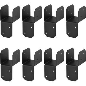 8PCS Black Joist Anchor Connector, Inner Width 2 Inch (50mm), Truss to Beam Connector Roof Tie Header Hanger, Post Caps Tie Bracket for Wood House Light Steel Frame, Thickness 2.2mm(13 Gauge)