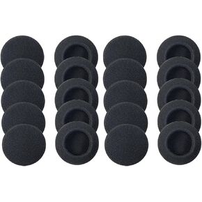 20 Pack Ear Cushions Foam Replacement for Plantronics Headphones Most Standard Size Office Telephone Headsets H251 H251N H261 H261N H351 H351N H361 H361N Headset Disposable Covers, Black
