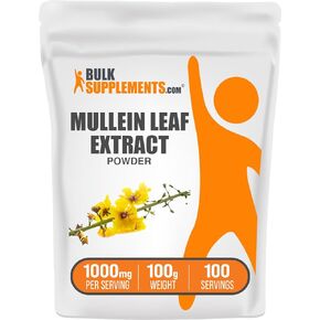 BulkSupplements.com Mullein Leaf Extract - Verbascum Thapsus, Mullein Supplement - Herbal Supplement for Immune Support - Gluten Free, 1000mg per Serving, 500g (1.1 lbs) (Pack of 1)