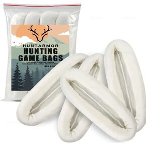 Elk Game Bags Hunting Meat: 4-Pack Reusable Meat Game Bags, 48-Inch Game Deer, Antelope and Sheep Bags, Rolled Heavy Duty Quarter Bags, Big Game Bags for Elk, Caribou, Deer