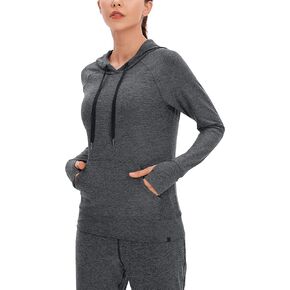 CRZ YOGA Women's Hoodie Long Sleeve Shirts Running Workout Top Pullover Sweatshirts with Pocket
