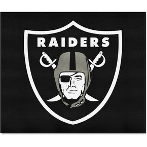 FANMATS 28797 Las Vegas Raiders Tailgater Rug - 5ft. x 6ft. Sports Fan Area Rug, Home Decor Rug and Tailgating Mat - Raiders Primary Logo