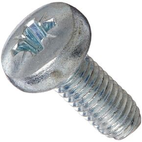 Small Parts M512D7500C Steel Thread Rolling Screw for Metal, Zinc Plated, Pan Head, Pozi Drive, Metric, M5-0.8 Thread Size, 12 mm Length (Pack of 100)