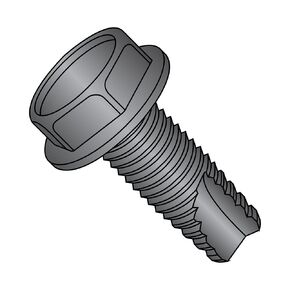 Small Parts 14163WB Steel Thread Cutting Screw, Black Oxide Finish, Hex Washer Head, Type 23, 1/4"-20 Thread Size, 1" Length (Pack of 25)