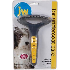 JW Pet Company GripSoft Undercoat Rake Regular Teeth Dog Brush