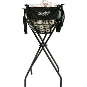 Rawlings | Ball Caddy | Holds 100+ Baseballs / 50+ Softballs | Includes Stand & Net Bag,Black