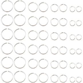 DICOSMETIC 80Pcs 4 Sizes Open Jump Rings 925 Sterling Silver Jump Rings 2/2.5/4/5mm Metal Jump Rings Bulk Small Jewelry Connector Rings for DIY Crafts Jewelry Making and Repair