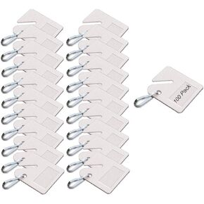 Lucky Line Oval Cabinet Key Tag with Hook in Assorted Colors, 100 Blank Tags (258900)