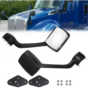 Aostirmotor Black Hood Mirrors Fit for KENWORTH T680 (2013-2020) Left and Right Pair Hood Mirrors Fit for Peterbilt 579 (2010-2017) Peterbilt 587 (2010-2017)