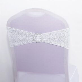 25 PCS Stretch Sequin Chair Sashes Chair Stretchy Spandex Bands for Wedding Reception Events Banquets Chairs Decoration (Azure)