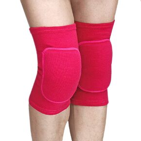 Protective Cotton Kneepads for Man Volleyball, Adult Knee Protector Sleeve Support Pole Dance Yoga Cycling Gym Workout Exercise Skating Knee Brace Guards for Athletic Use(Rose red)