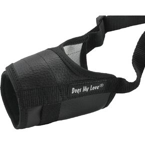 Adjustable Dog Muzzle 6 Sizes Black (XXS: 4.5"-6.5" Snout Circumf.)