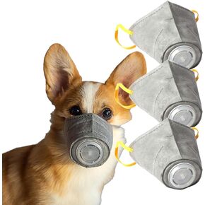 Dog Filter Muzzle, Anti Dust Breathing Mask, Smog Filter 3pcs(L)