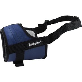Adjustable Dog Muzzle 6 Sizes Blue (S: 6.5"-9" Snout Circumf.)