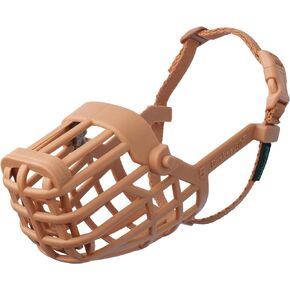 Baskerville Classic Basket Muzzle - Dog can Pant and Drink, Prevents Biting and Food Waste Scavenging, Strong TPR, Ideal for Longer Nosed Dogs, Breathable Dog Training Muzzle for Small Dogs (Size 2)