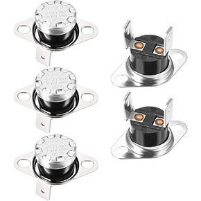 uxcell KSD301 Thermostat 95°C/203°F 10A Normally Open N.O Adjust Snap Disc Temperature Switch for Microwave Oven Coffee Maker 5pcs