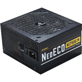 Antec NeoECO Series NE750G M، 80 Plus Gold Certified، 750W وحدات كاملة مع تصميم PhaseWave، أغطية يابانية، مدير صفر دورة في الدقيقة، مروحة صامتة 120 مم، ATX 12V 2.4 وضمان 7 سنوات