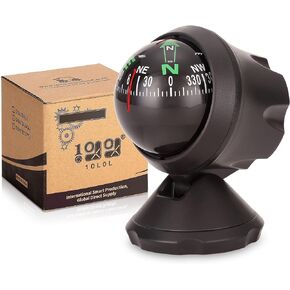 Golf Cart Compass Dash Mount Adjustable, Navigation Hiking Direction Pointing Guide Ball for Boat Truck Auto Car Outdoor