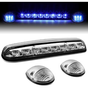 DNA Motoring CBL-CSIL02-CH-W LED سقف الكابينة العلوي عدسة مركزية مع زوج مصباح جانبي