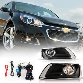 Fog Lights Assembly for Chevy Malibu 2013 2014 2015 and Malibu Limited 2016 with Bulbs H10 12V 42W, Driving Fog Lamps Replacement Include Wiring Harness Kit and Switch,1 Pair (Left and Right)