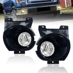 Fog Lights for 2011 2012 2013 2014 Ford F-150 F150 with Bulbs H10 12V 42W Driving Lights Assembly (Clear Lens)