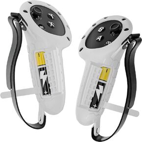 غطاء مقابض وحدة التحكم لـ Meta Quest 3، واقي غطاء قبضة السيليكون مع فتحة البطارية، أشرطة المفصل، حزام مضاد للرمي يعزز حمل اليدين لملحقات Quest 3 (ليس لقاعدة الشحن) in Kuwait