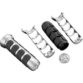 Kuryakyn 6183 Premium ISO Handlebar Grips for Throttle and Clutch: 2006-19 Honda Gold Wing GL1800 & F6B Motorcycles with Heated Grips, Chrome, 1 Pair