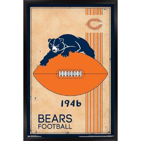 Trends International NFL Chicago Bears - Retro Logo 14 Wall Poster, 22.375" x 34", Premium Unframed Version