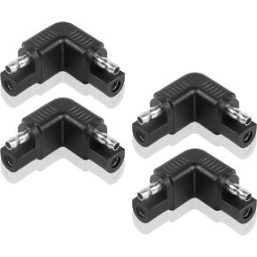 GINTOOYUN SAE Polarity Reverse Adapter 90 Degree Angled SAE Male to Male Adapter Connectors Quick Disconnect Extension Cable Plugs for Solar Panels,Battery Power Chargers,Cars Etc,4/Pack
