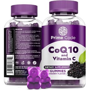 [ 2 𝐢𝐧 𝟏] CoQ10 and Vitamin C Gummies, CoQ10 Gummies 200mg,Vitamin C Gummies 250mg, CoQ10 supplement, Support Heart Health, Vegan, Gluten Free, Immune System & Cellular Energy Production, Non-GMO