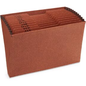 Blue Summit Heavy Duty Expanding File, Open Top, Letter Size, Monthly (Jan-Dec) Organizer, 12 Pockets